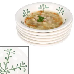 6x Wald grün Suppenteller 400ml tiefe Teller Pasta Salat Dessert Weihnachten