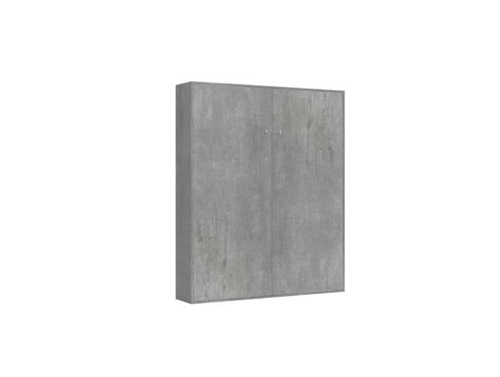 Lit escamotable vertical 160 effet bois gris béton