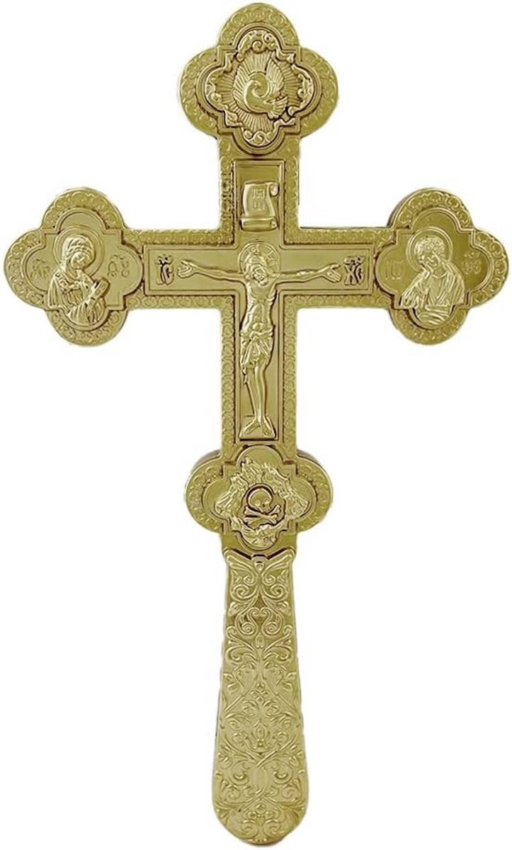 Decoratief Russisch-Orthodox metalen kruisbeeld voor kerk en thuis
