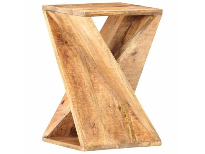 LKJephalotrope Beistelltisch 35x35x55 cm Mango Massivholz Dekotisch Skulptural gedrehte Form für Schlafzimmer und Flur, handgefertigtes Einzelstück mit natürlicher warmer Holzmaserung.