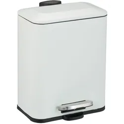 Relaxdays Bad Mülleimer 5 l Softclose Weiß