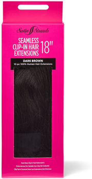 Satin Strands Dark Brown 18 Inch Seamless Clip-in Hair Extensions 18 In