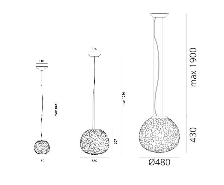 Artemide Meteorite Pendelleuchte (Ø 15cm) Ø 15cm 1710110A