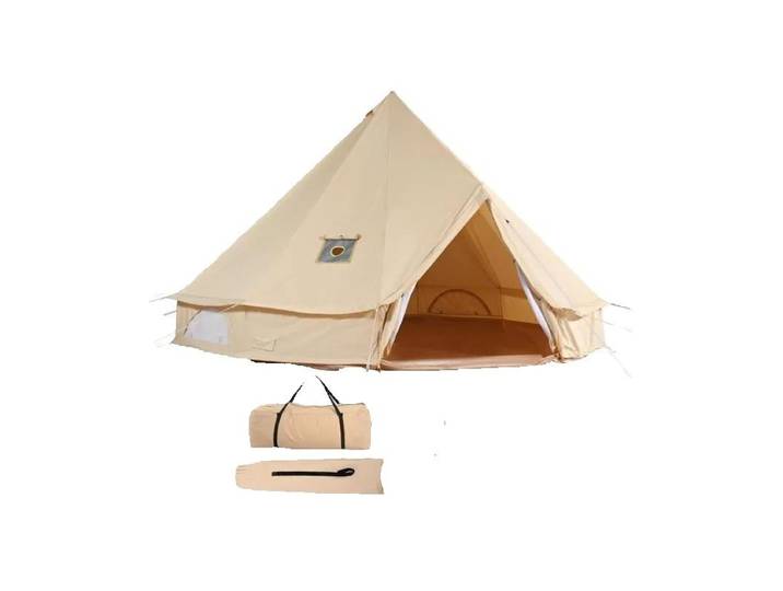 SucceBuy – tente cloche en toile, 4 saisons, 3m/6m, tente yourte pour le Camping avec poêle, tente respirante pouvant contenir jusqu'à 4 personnes