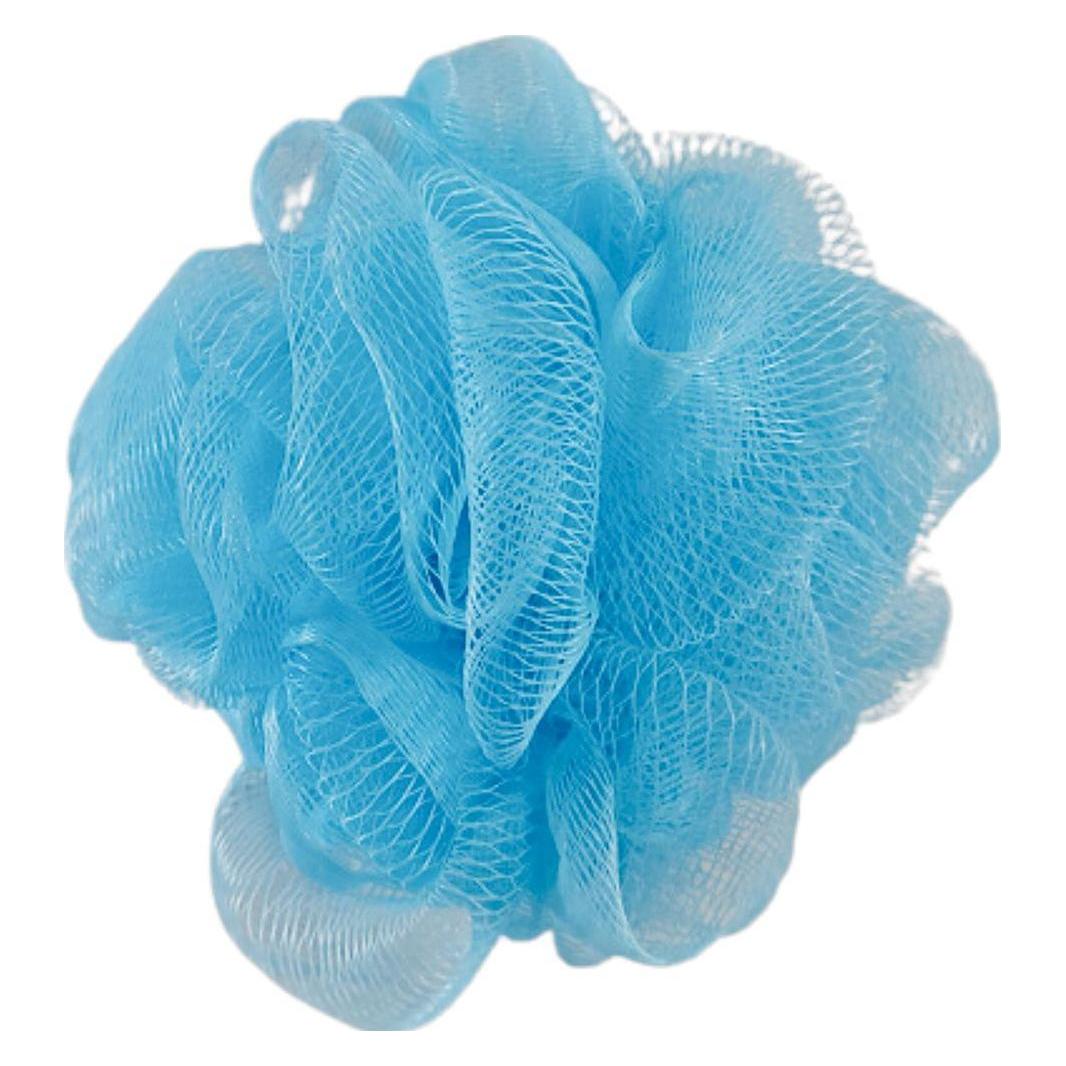 MSV Duschschwamm 3 Stück, 10 x 10 cm, Hellblau (144152)