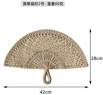 Uplifted Finds Nordic Hand Woven Seaweed Wall Fan   Boho Natural Grass Hanging Pendant   Rustic Coastal Living Room Wall Art b