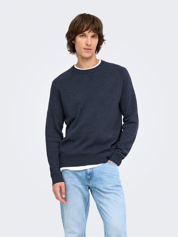 ONLY & SONS Pullover "Villas" in Dunkelblau - M
