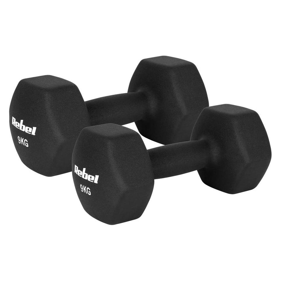 Rebel Hantelki żeliwne neoprenowe HEX 2x9kg, ACTIVE (RBA-2330-9)