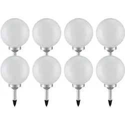 Solarleuchte Kugel Garten LED Gartendeko Solarkugel für Außen 20 cm Kugelleuchte Solar, Leuchtdauer ca. 6-8 Stunden, H 62 cm, 8er Set