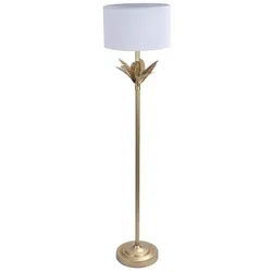 Relaxdays Lampe Palmenblatt Weiß,Gold