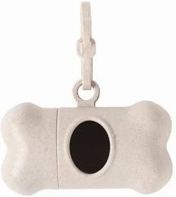 Inspired Finds WalkBuddy Bone Shaped Pet Waste Bag Dispenser With Clip white