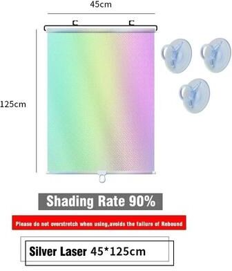 Uplift Essentials Universal Suction Cup Blackout Roller Blinds For Windows And Cars laser 17.7 X 49.2 In