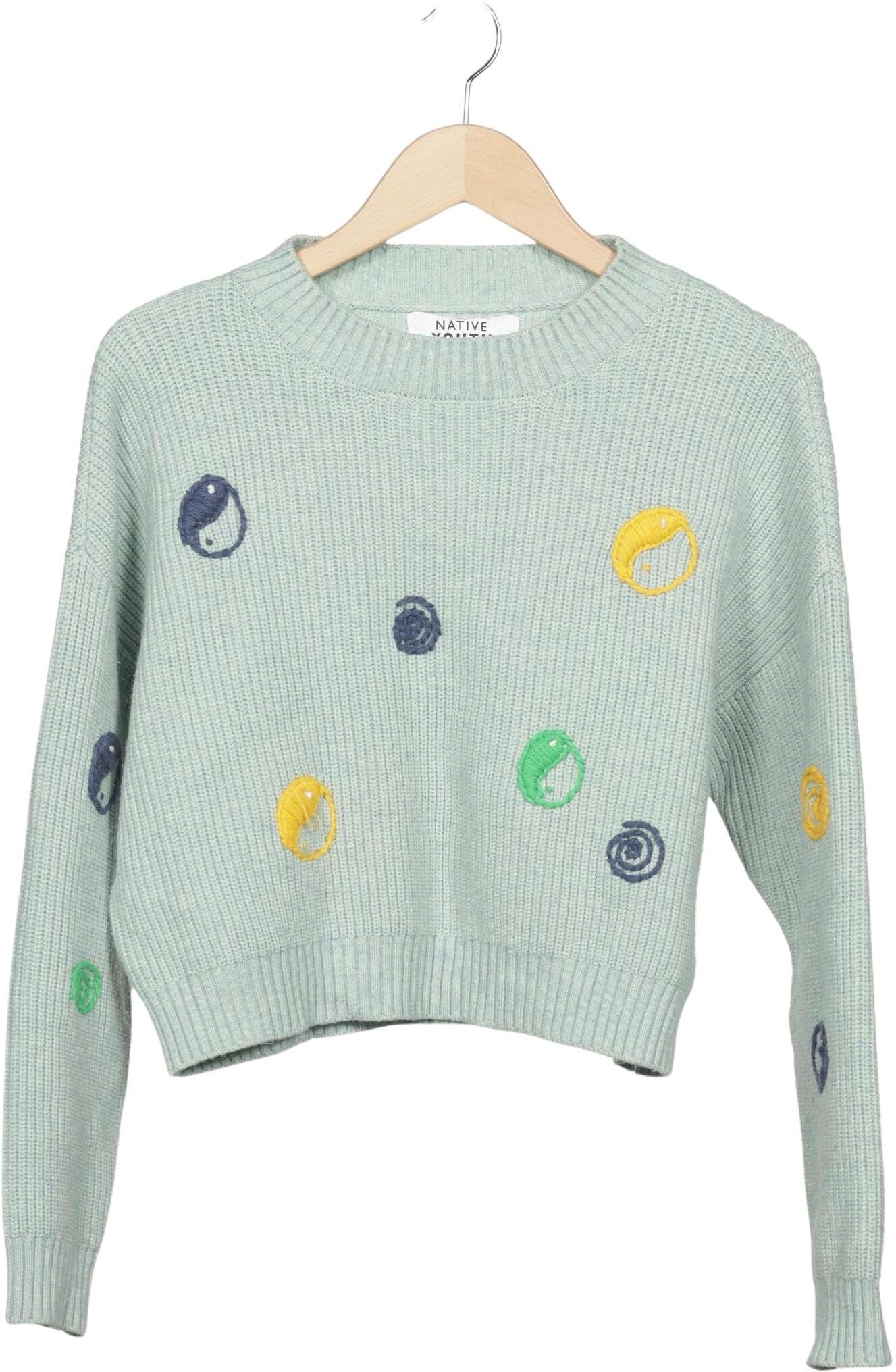 Native Youth Damen Pullover, Hellgrün, Gr. M, Synthetik - Second Hand