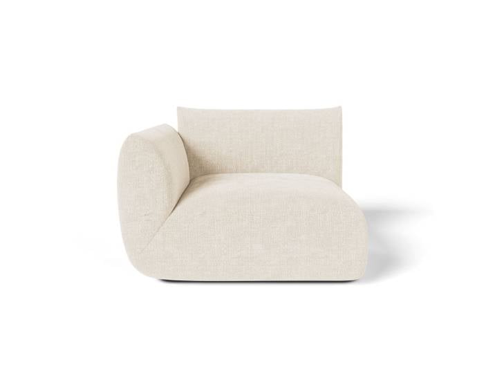 Module d'angle gauche velours chenillé en velours chenillé crème