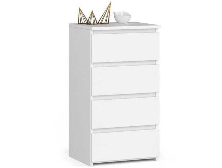 Commode AKORD CL4 Blanche 40 cm 4 tiroirs façade Blanche 40x35x74 cm