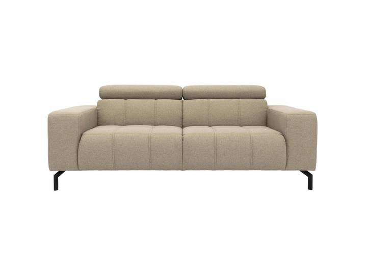 Mid.you 2-Sitzer-Sofa, Schlamm, Metall, Uni, 208x79x104 cm, Made in EU, FSC Mix, Rücken echt, Wohnzimmer, Sofas & Couches, Sofas, 2-Sitzer Sofas