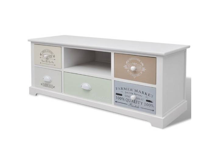 Meuble buffet TV design pratique en style français contreplaqué blanc 2502188