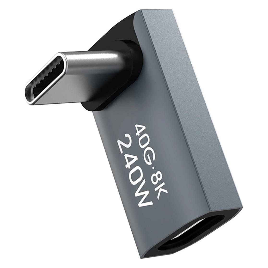 Wozinsky WPKF-01 USB-C - USB-C 40Gb/s 240W 8K OTG Winkeladapter - Grau (USB-C, USB-C) (5907769383984)