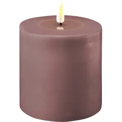 Deluxe Homeart LED Stumpenkerze Real Flame lila, Ø10 x H10cm, lila