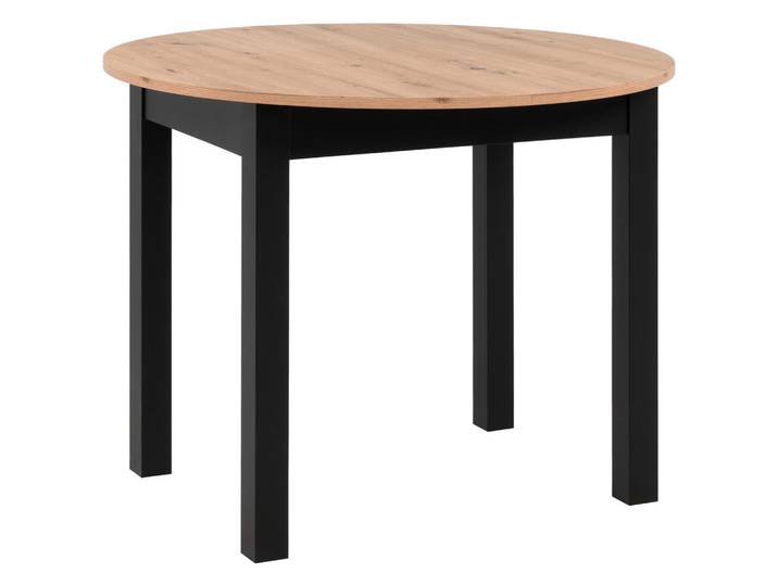 Z2 Esstisch COBURG, Ausziehbar, 100 cm Durchmesser, 140 cm erweiterbar, modernes Design, schwarz