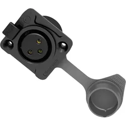 Seetronic XLR 3P Chassis - female - IP65 Goldkontakte - schwarzes Gehäuse