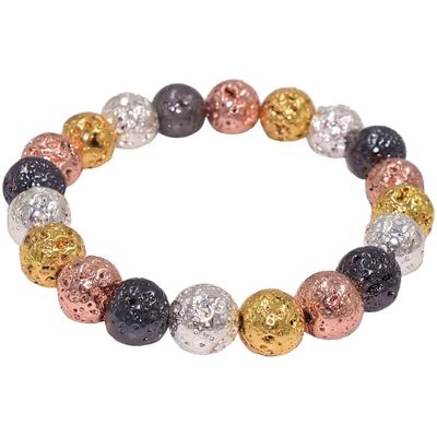 Armband FIRETTI "Schmuck Geschenk Armschmuck Armkette Edelstein Perlen, Onesize", silber (goldfarben, silberfarben, schwarz, rosa, goldfarben, silberfarben, schwarz, rosa), Armbänder, Damen, 20cm, Silikon Stein, Silikon, Stein, Armband, Made in...