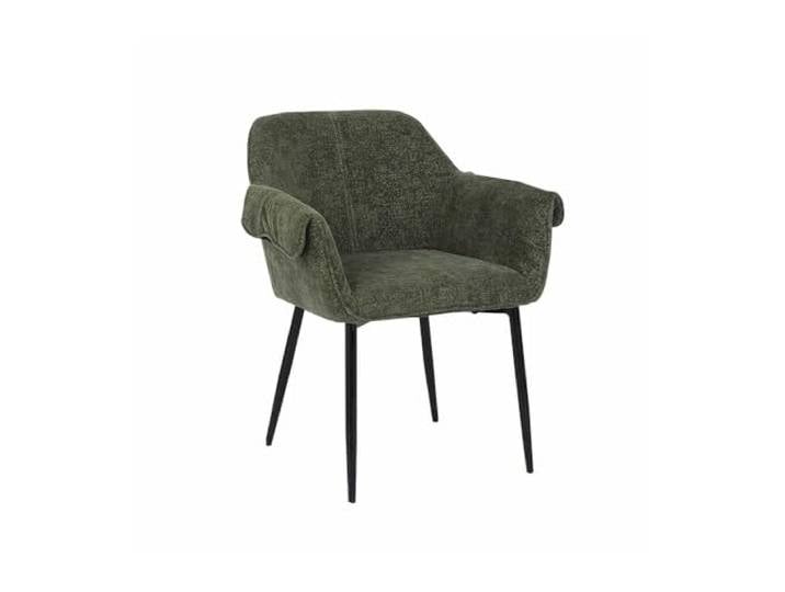 Home Deluxe Esszimmerstuhl CHENO – Grün, Chenille (2er Set) Bequemer Polsterstuhl im modernen Design für Esszimmer & Küche
