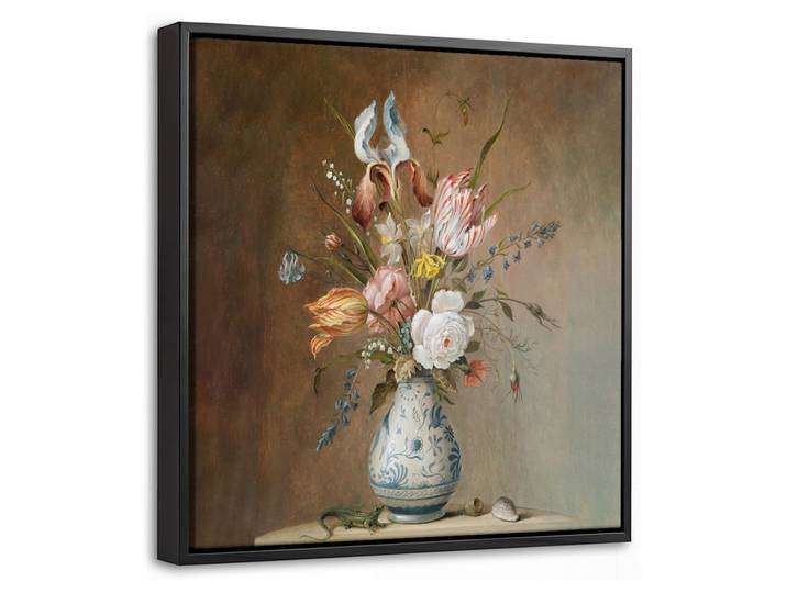 LEINWAND Bilder mit Rahmen - Alte Meister - Blumen - Balthasar van der Ast - 20x20