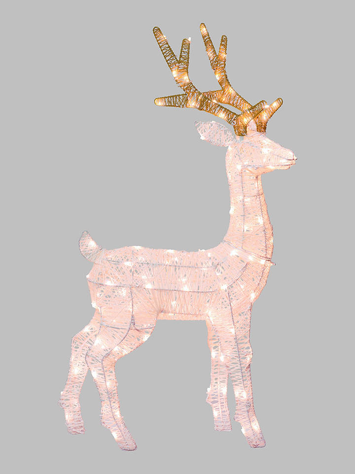 Lotti LED-Dekoleuchte "Rentier" in Weiß in Weiß - (H)85 cm - onesize