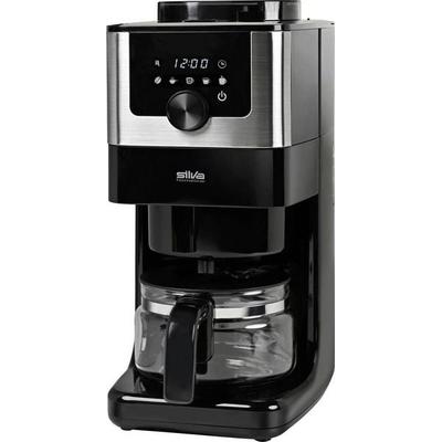 Silva Homeline KA-M 200 INOX Kaffeemaschine Schwarz, Inox Fassungsvermögen Tassen=4 Display, Glaskanne, mit Filterkaffee-Funktion
