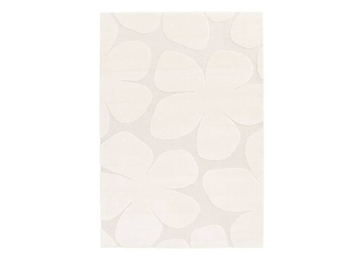 Tapis contemporain floral en relief - 200x290cm écru polypropylène