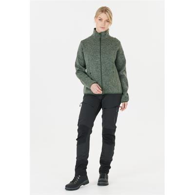 Fleecejacke WHISTLER "SAMANI", Damen, Gr. 46, grün (dunkelgrün), 100% Polyester, meliert, normal, hoch geschlossener Ausschnitt, Jacken Fleecejacke, aus schnell trocknendem Funktionsmaterial