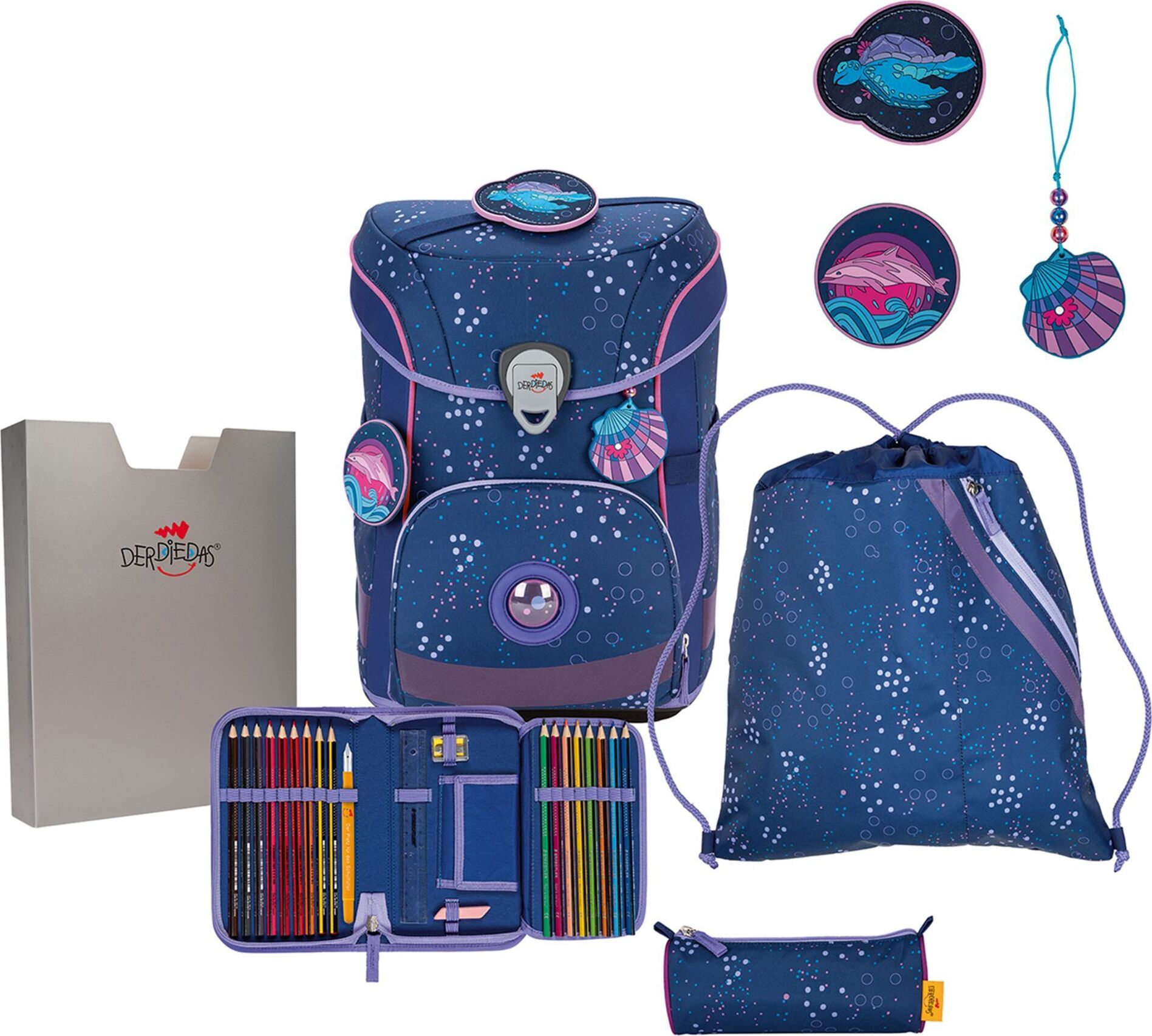 DerDieDas ErgoFlex Easy Deep Ocean Schulranzenset 5-teilig