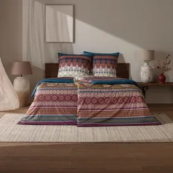 Estella Mako Interlock Jersey Bettwäsche Martina multicolor Kissenbezug einzeln 40x80 cm - bunt