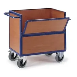 Rollcart Holz-Kastenwagen, Tragl. 600kg, Ladefl. LxB 965x665mm, HxLxB 1045x1150x720mm