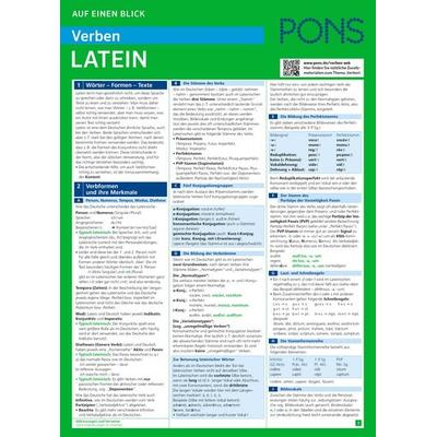 PONS Verben auf einen Blick Latein, Taschenbuch von , PONS Langenscheidt GmbH