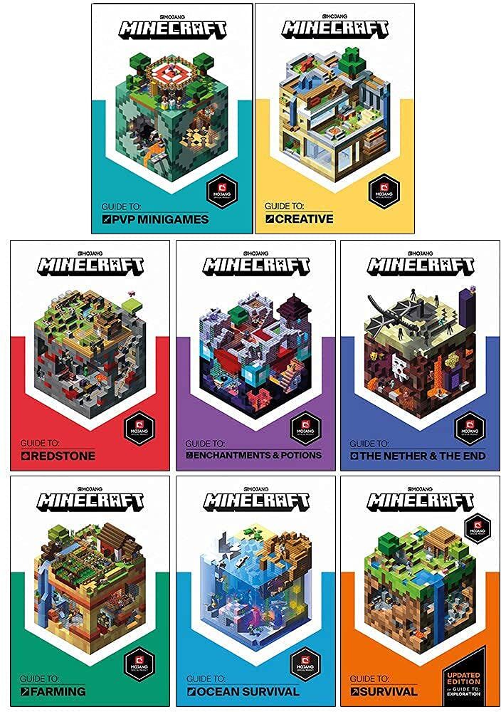 Egmont Minecraft Guide Collection 8 Books Set by Mojang AB - Paperback in Hardback Slipcase - Ages 6+ - Redstone, Farming, Survival & More - Official Guides