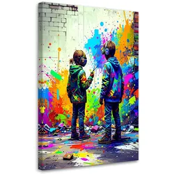 LEINWANDBILD Graffiti Street Art Bunt Abstrakt 60x90cm