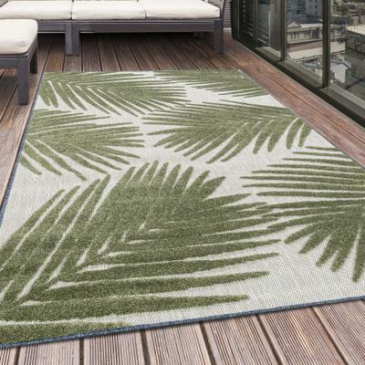 Outdoorteppich AYYILDIZ TEPPICHE "BAHAMA 5155", grün, B:140cm H:8mm L:200cm, Polypropylen, Teppiche, Outdoorteppich, Läufer, Flachflor mit Hoch-Tief-Struktur, In-und Outdoor geeignet