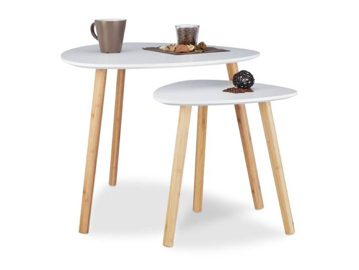 Relaxdays Satztisch 2er Set im nordischen Design