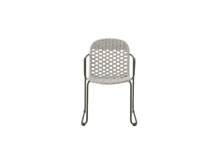 Chaise de repas d'extérieur en fer vert Calana