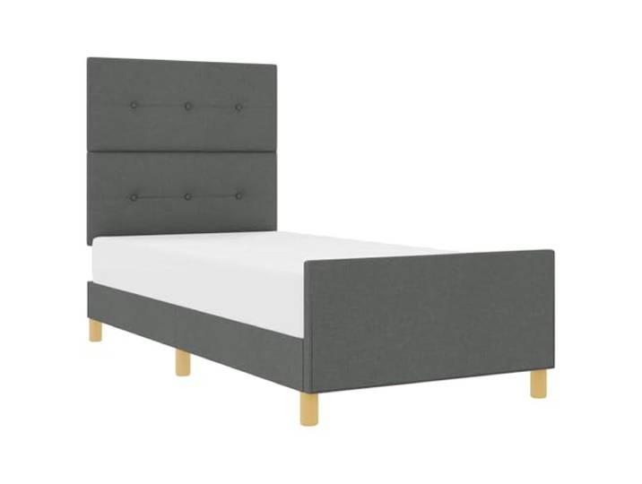 KKgypkn Plattformbett mit Stoffpolsterung und Kopfteil, Dunkelgrau 80 x 200 cm, minimalistisches Bettgestell ohne Boxspringmatratze