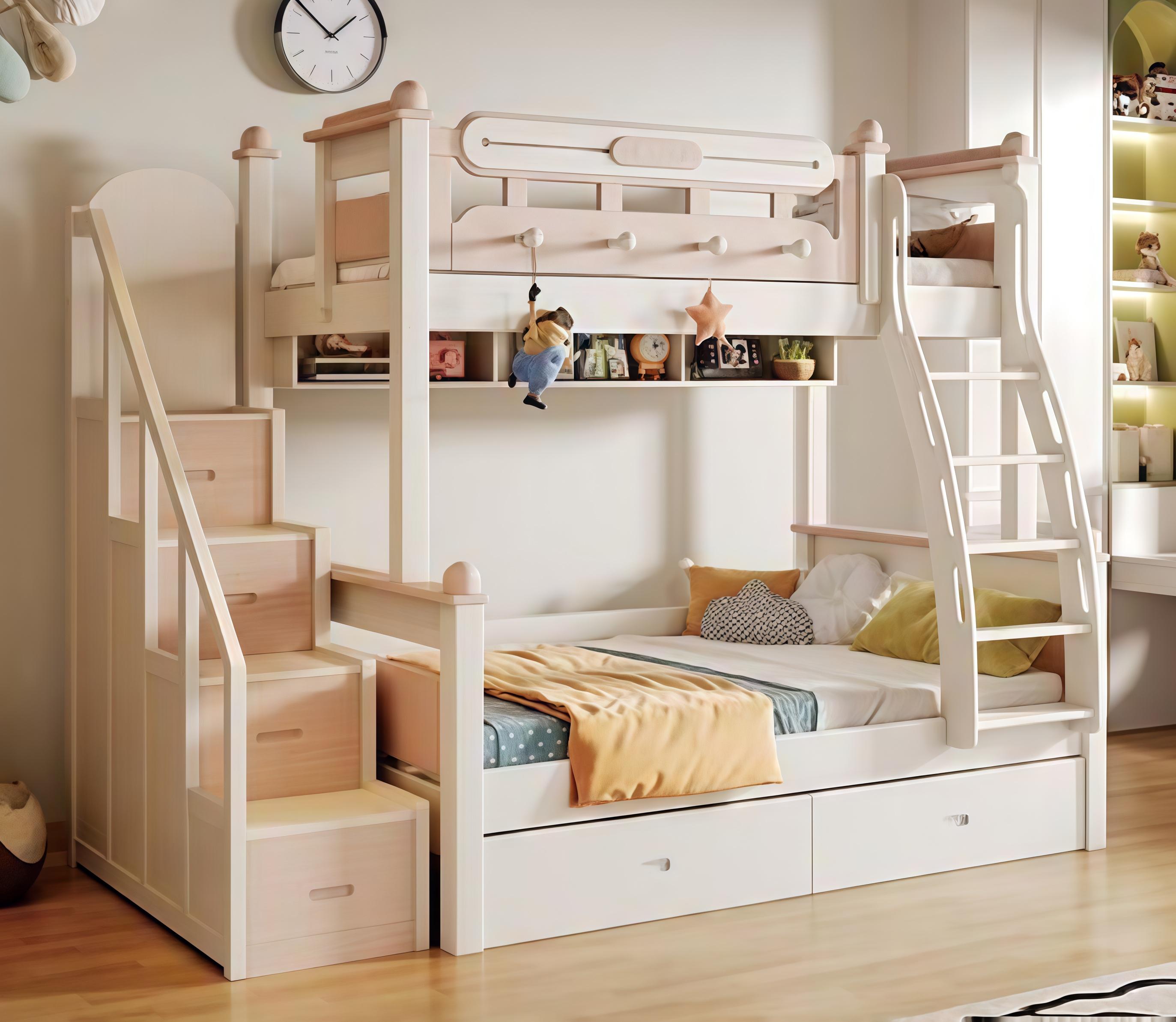 Doppelstockbett Holz weiß - Etagenbett Stockbett Kinderbett Jugendbett