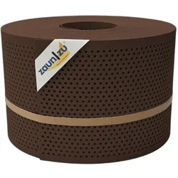 zaun zu® Sichtschutzstreifen PP Premium Gelocht 20 Prozent Streifen Braun 50m