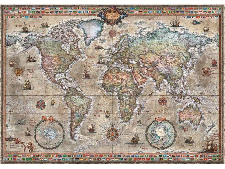 Heye Puzzel Retro World 1000 - 1000 stukjes - Kleurrijke retro afbeelding