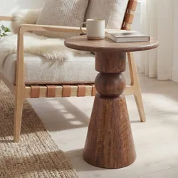 Beistelltisch Massivholz 35cm Couchtisch Wohnzimmertisch Dekotisch Rund Tisch