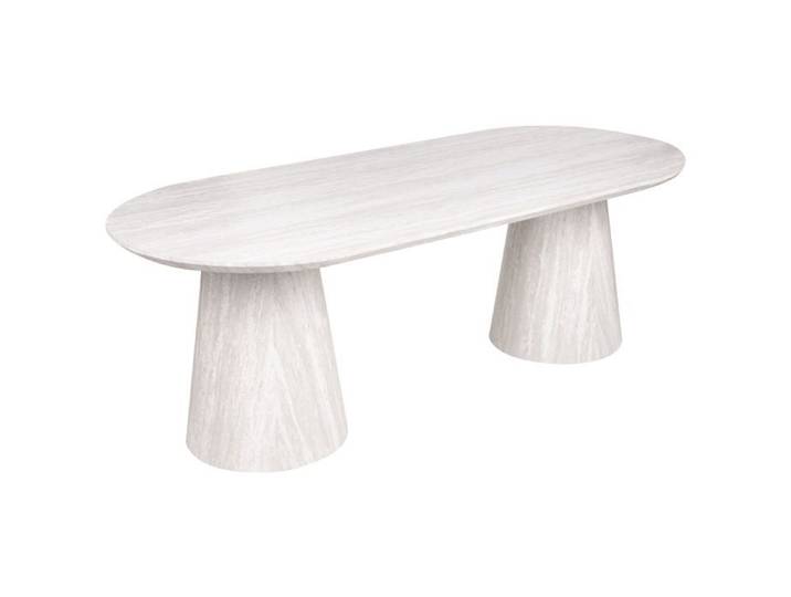 Table de repas LUMAN Effet travertin 220 cm 95 cm