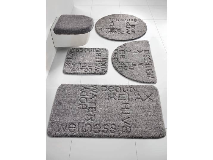 Badematte GRUND Gr. 4, grau, rund (70cm x 120cm ), Badematten, Badematte