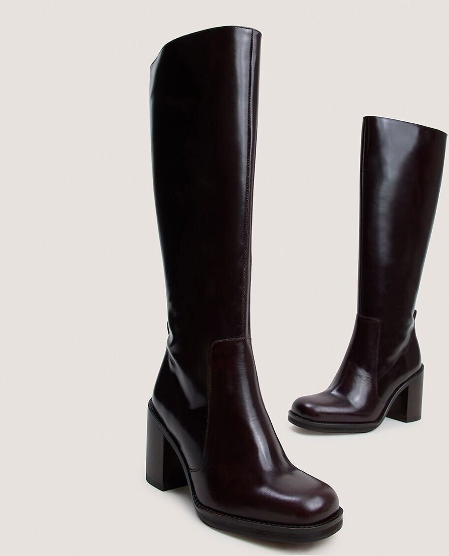 JONAK Bottes en cuir à talons, Bretzel bis