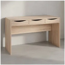 KADIMA DESIGN Schreibtisch Sonoma Eiche mit Schubladen - Praktische Blende, Stauraum, Stabile Seitenwände, Anti-Rutsch Pads, KADIMA DESIGN